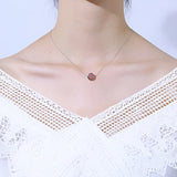 925 Silver Necklace Strawberry Quartz Pendant Romantic Gift