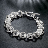 925 Silver Circle Chains Bracelets Women Birthday Party Jewelry