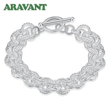 925 Silver Circle Chains Bracelets Women Birthday Party Jewelry