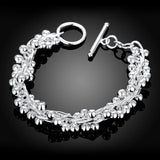 925 Silver Grapes Beads Charm Bracelets Wedding Jewelry