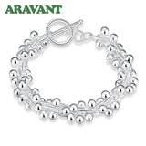 925 Silver Grapes Beads Charm Bracelets Wedding Jewelry