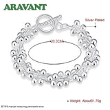925 Silver Grapes Beads Charm Bracelets Wedding Jewelry