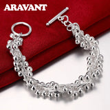 925 Silver Grapes Beads Charm Bracelets Wedding Jewelry