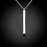 925 Silver Square Column Pendant Necklace Chain