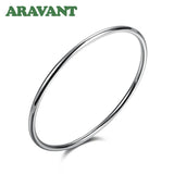 925 Silver Circle Bangle Women's Party Jewelry