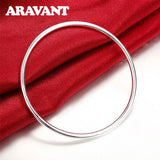 925 Silver Circle Bangle Women's Party Jewelry