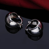 925 Silver Small Circle Hoop Earrings For Women Jewelry