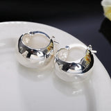 925 Silver Small Circle Hoop Earrings For Women Jewelry