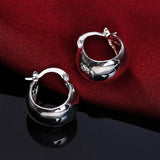 925 Silver Small Circle Hoop Earrings For Women Jewelry