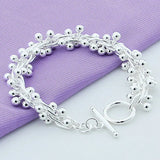 925 Silver Smooth Bead Chain Bracelet Wedding Jewelry