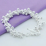 925 Silver Smooth Bead Chain Bracelet Wedding Jewelry