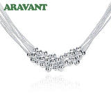 925 Silver Smooth Bead Necklace Chains Wedding Jewelry