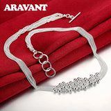 925 Silver Smooth Bead Necklace Chains Wedding Jewelry