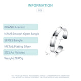 925 Silver Smooth Cuff Bracelets For Women