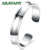 925 Silver Smooth Cuff Bracelets For Women