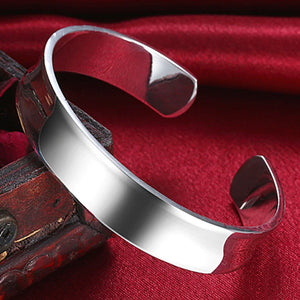 925 Silver Smooth Cuff Bracelets For Women