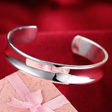 925 Silver Smooth Cuff Bracelets For Women