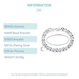 925 Silver 8MM Beads Chain Bracelet for Women