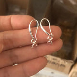 925 Silver Smooth Women Copper Earrings Hooks Wire Clip Crystal DIY Jewelry