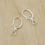 925 Silver Smooth Women Copper Earrings Hooks Wire Clip Crystal DIY Jewelry