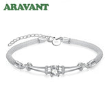 925 Silver Snake Chain Bracelet Women Girls Jewelry