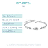 925 Silver Snake Chain Bracelet Women Girls Jewelry