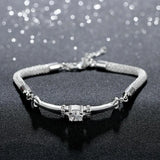 925 Silver Snake Chain Bracelet Women Girls Jewelry