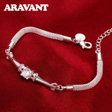 925 Silver Snake Chain Bracelet Women Girls Jewelry