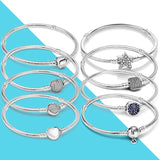925 Silver Snake Chain Charm Bracelet DIY Jewelry Gift