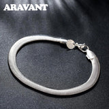 925 Silver Snake Chain Bracelet Women's Jewelry