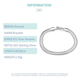 925 Silver Snake Chain Bracelet Women's Jewelry