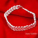 925 Silver Snowflake Bracelet Chunky Big Chain Bracelet for Men