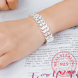 925 Silver Snowflake Bracelet Chunky Big Chain Bracelet for Men