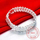 925 Silver Snowflake Bracelet Chunky Big Chain Bracelet for Men