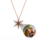 925 Silver Snowflake Projection Necklace for Women Couple