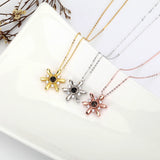 925 Silver Snowflake Projection Necklace for Women Couple
