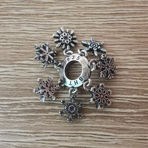 925 Silver Snowflake Spacer Beads for European Bracelet Jewelry
