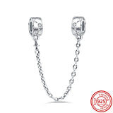 925 Silver Astronaut Star&Moon Charms Pendant Beads Bracelet Necklace DIY
