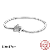 925 Silver Astronaut Star&Moon Charms Pendant Beads Bracelet Necklace DIY