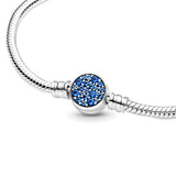 925 Silver Circle Clasp Snake Chain Bracelet for Women