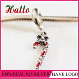 925 Silver Candy Cane Christmas Charms Dangle