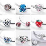 925 Silver Spring Flower Butterfly Infinity Horseshoe Dangle Charm Beads