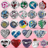 925 Silver Spring Flower Butterfly Infinity Horseshoe Dangle Charm Beads