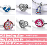 925 Silver Spring Flower Butterfly Infinity Horseshoe Dangle Charm Beads