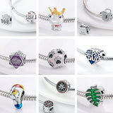 925 Silver Spring Flower Butterfly Infinity Horseshoe Dangle Charm Beads