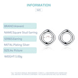 925 Silver Square Earrings For Women