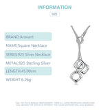 925 Silver Square Necklaces For Women Jewelry