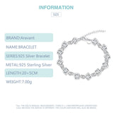 925 Silver Square Zircon Bracelet Chains For Women