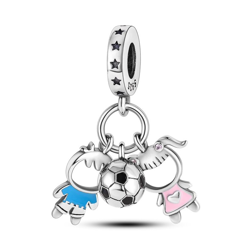 925 Silver Star Eyes Fatima Hamsa Hand Moon Beads Bracelet