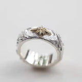 925 Silver Star Fire Liao Retro Couple Ring Jewelry